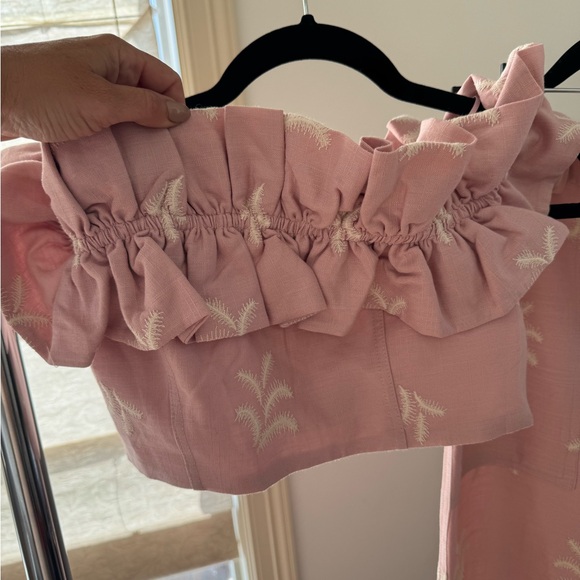 Pink Ruffled Top and Pants Set - Picture 2 of 9